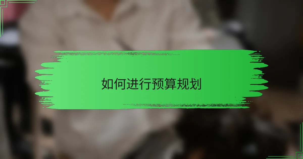 如何进行预算规划